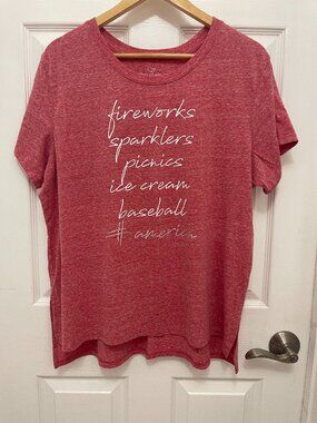 State of Mine Americana Fireworks Graphic Tee Red XXL